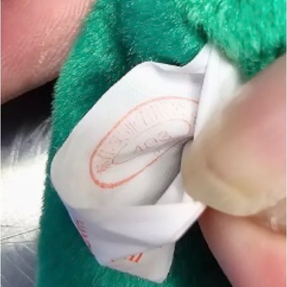 ERIN Irish Bear, TY Beanie Babies, embroidered Shamrock, 1997, Vintage - Picture 9 of 10